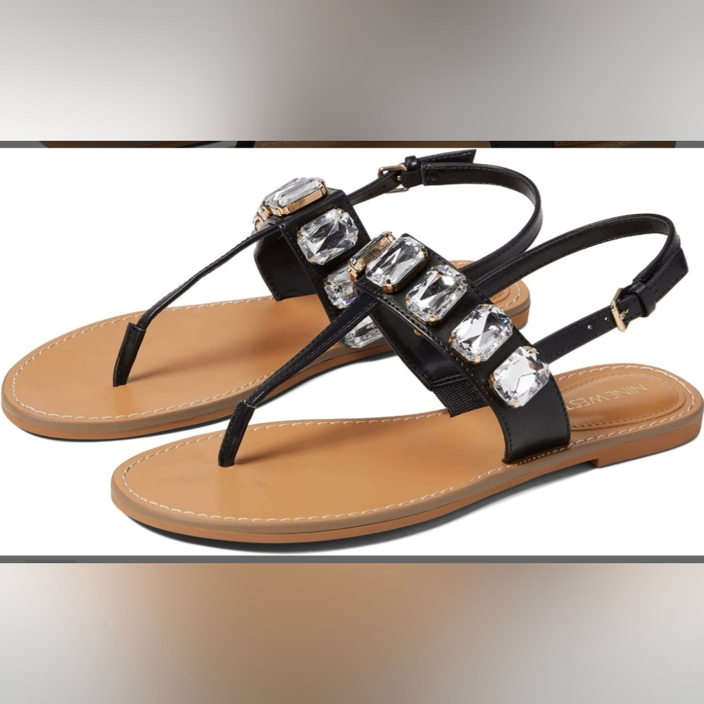 NWOT Nine West Coral 3 Black Sandals